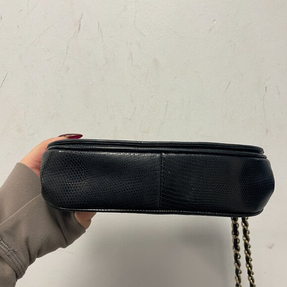 81405 Chanel Black Lizard Vintage Mini Flap Shoulder Bag - Picture 3 of 14
